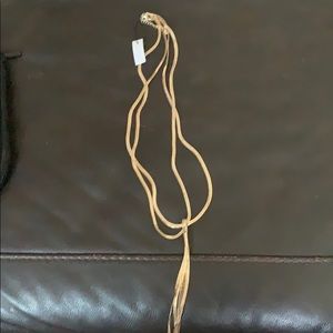 Gold herring bone necklace